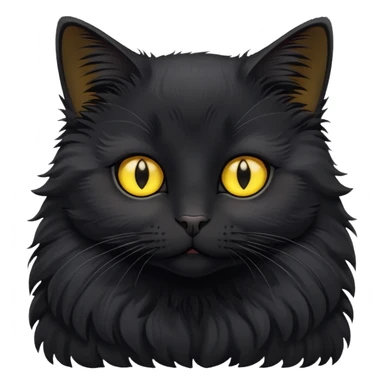 small black cat with small yellow eyes sticker
