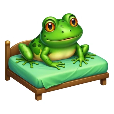 Frog laying in a bed sticker