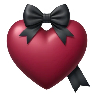 burgundy  heart with black bow sticker