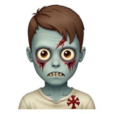 Zoombie biy with Brown hair sticker