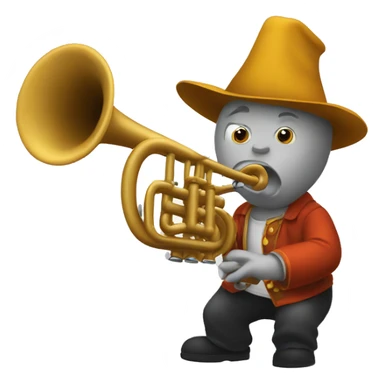 Gusano tocando la trompeta  sticker