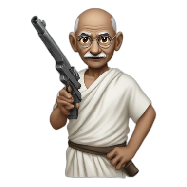 Gandhi-with-a-gun sticker