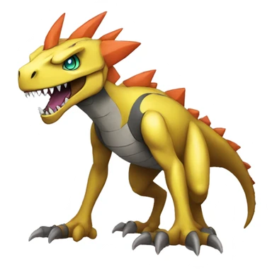  Cool Edgy Digimon-Fakemon-Rex-Saurus with edgy markings full body sticker