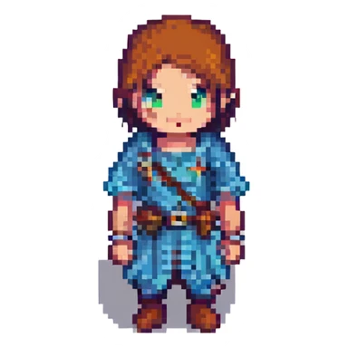 Ders character, pixel art style, simple background sticker