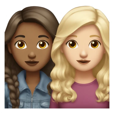  Rusian Brunette hair girl and a blonde haired bestie  sticker