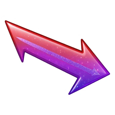 color gradient between red and purple glitter arrow right sticker