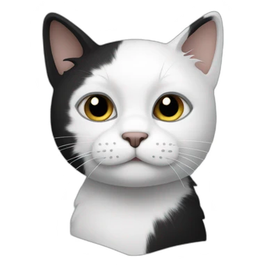 white cat with black parts sticker
