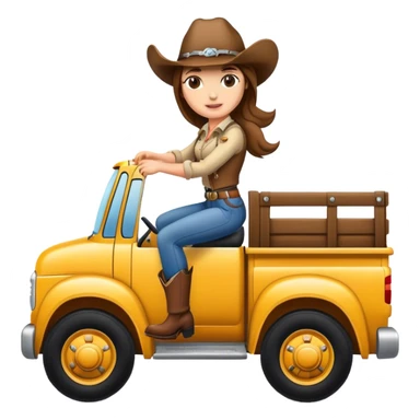 Cowgirl driving a truck  sticker