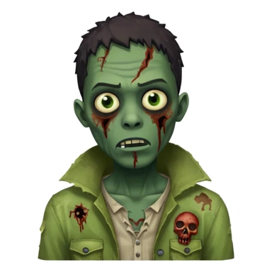 black man as a zombie with greenish skin sticker