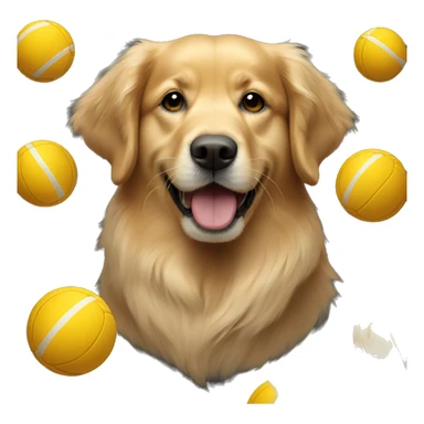 Golden retriever with a ball sticker