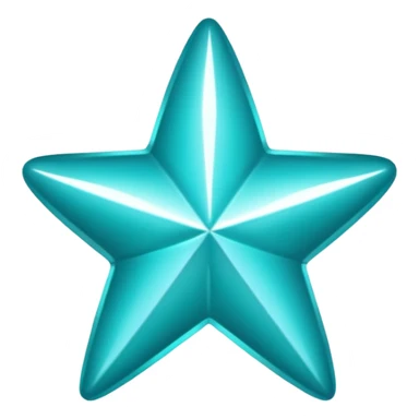 teal star with hearts sticker