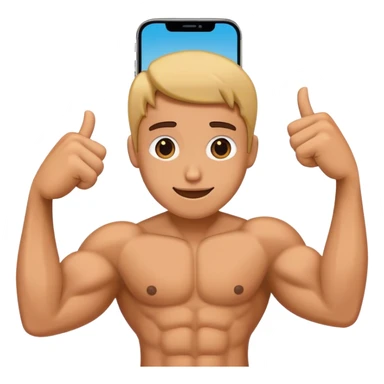 a mobile Phone with arms to the side of the phone flexing sticker