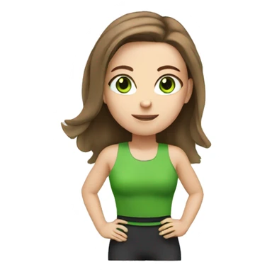 White girl with brown hair and green eyes training  sticker