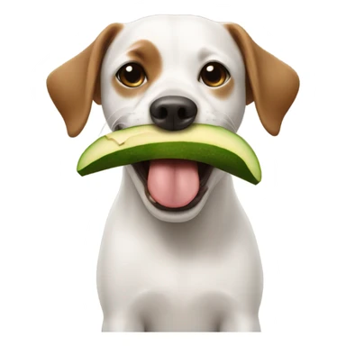 Dog with avocado in mouth  sticker
