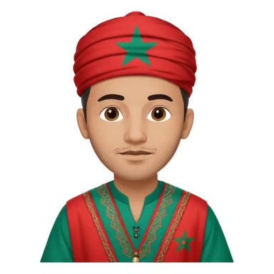 Un homme avk le drapeau Du Maroc sur le dos et qui est normal sans rien sur lui sticker