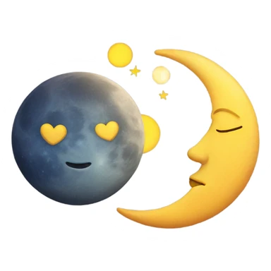 moon and sun with heart sticker