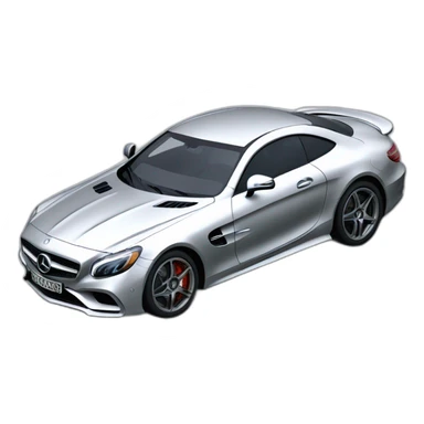 mercedes amg, silver，isometric view sticker