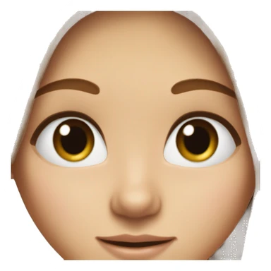 A girl with brown long straight hair thats parted in the middle, she’s light skinned and she has long eyelashes and blue eyes. Her nose is small and her lips are pretty. sticker