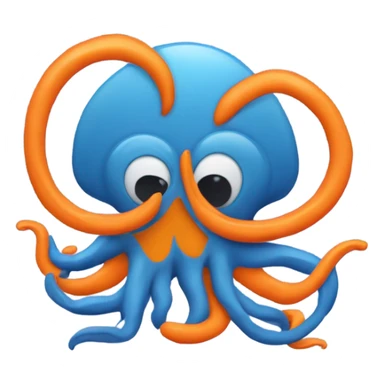 This logo shows two stylized octopuses, one blue and one orange, with intertwined tentacles and closed eyes, symbolizing connection and calm. sticker