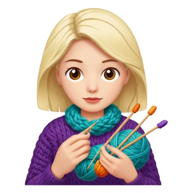 people knitting sticker