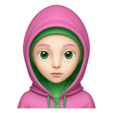 Hooded Pink Alien – Pink alien wearing a green hood.






 sticker