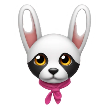 Coneja con lazo en las orejas rosado y zorro sticker