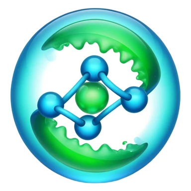A sphere with liquid DNA mixing sticker