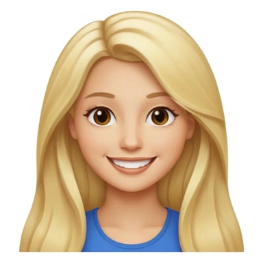 women ios emoji blonde long hair sticker