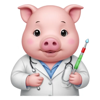 
Chubby pig doctor with thermometer.














 sticker