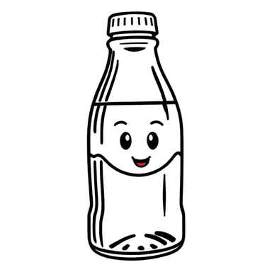 cute Coca Cola bottle character with a smiling face sticker