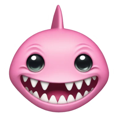 a pink shark with no teeth sticker