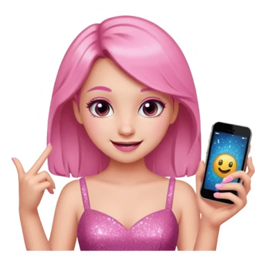 glitter pink girl naughty selfie sticker