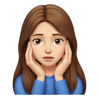 face palm woman with long hair  sticker