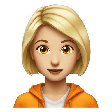 realistic portrait of girl orange glass sticker