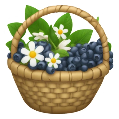 A little basket filled with berries or flowers. sticker