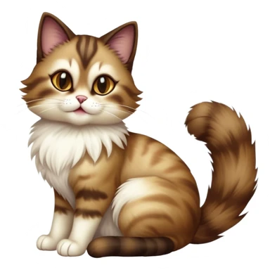 cinematic-[showshoe cat]-realistic-full-body-sitting-emoji,-tail-curled-playfully-around-its-paws,-head-tilted-dramatically,-fluffy-[brown mask white light brown back]-fur,-simplified-yet-realistic-focused-features,-highly-detailed,-glowing-with-an-almost-sarcastic-glow sticker