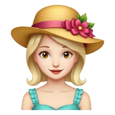 girl with a fancy hat, cheerful expression sticker
