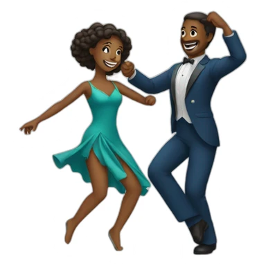 A woman and a man dancing together. sticker