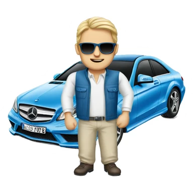 Man in blue Mercedes  sticker
