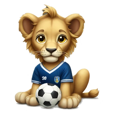 Baby lion with soccer team jersey “U” sticker