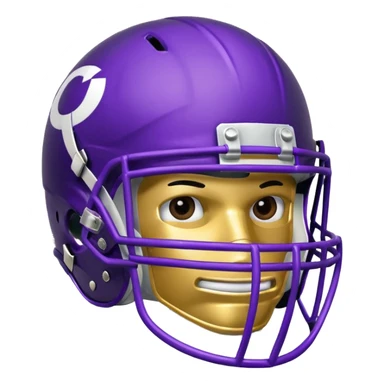 College football player helmet in purple color sticker