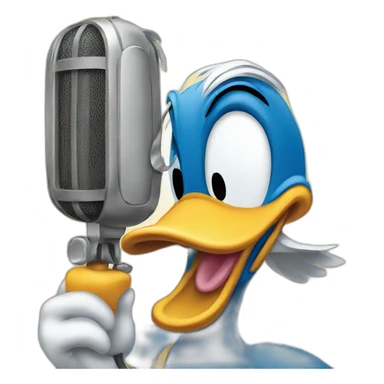 Donald Duck doing radio sticker