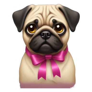 Pug with ribbon  sticker