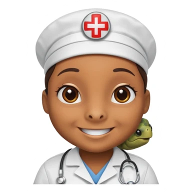 Turtle in nurse uniform smiling.

















 sticker
