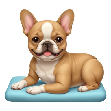 french buldog getting massage sticker