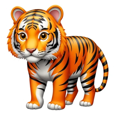 Bengal tiger with orange fur and black stripes sticker