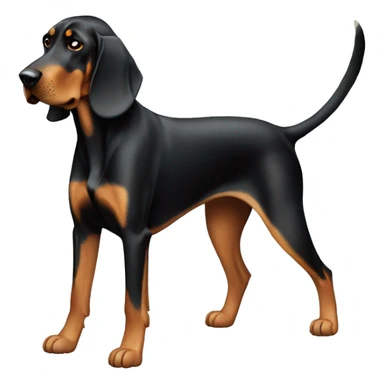 Black And Tan Coonhound Dog Breed Full Body sticker