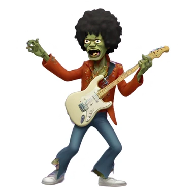 jimi hendrix zombie dancing sticker