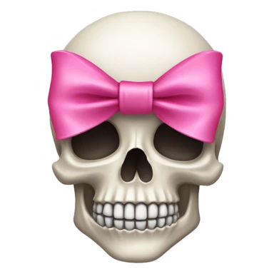 Skull with a pink bow sticker