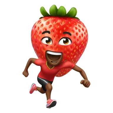 fit strawberry sprinting fast sticker